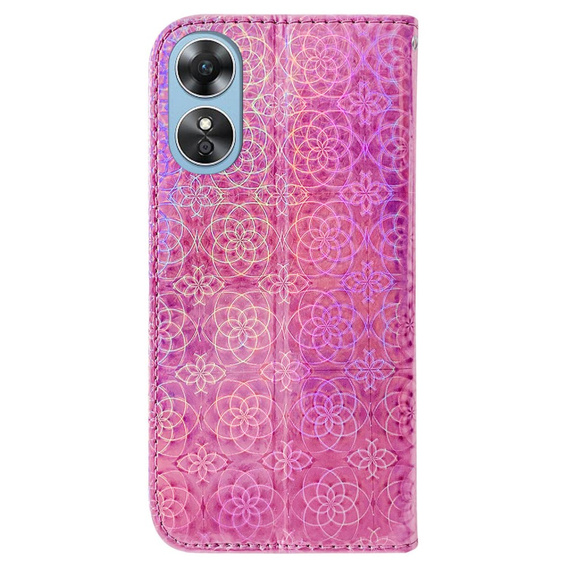 Cu clapetă pentru Oppo A17, Wallet mandala, roz