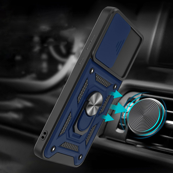 Husă blindată pentru Oppo Reno 13, CamShield Slide, albastru