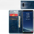 Carcasă flip CASEME pentru Samsung Galaxy S8, Waxy Textured, albastru