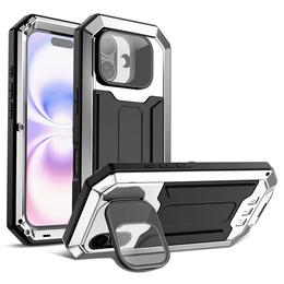 Husă blindată R-JUST cu protecție pentru ecran și suport pentru iPhone 17