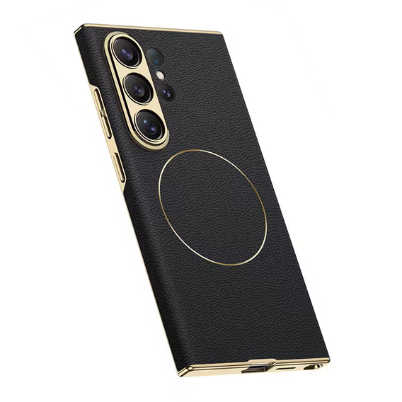 Husă magnetică din piele GKK Nickel Ring pentru Samsung Galaxy S26 Ultra