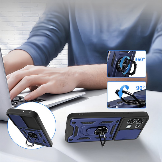 Husă blindată CamShield Slide cu capac pentru cameră și inel pentru Oppo A6 Pro 5G