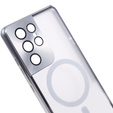 Carcasa Magnetic Dual Glass MagSafe pentru Samsung Galaxy S21 Ultra, de argint