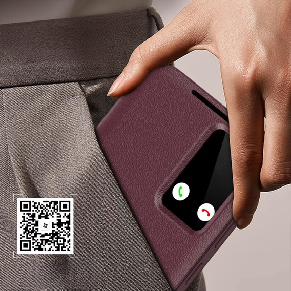 Husă cu clapetă pentru Samsung Galaxy A56 5G, Smart View Wallet, maroon