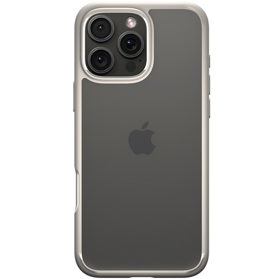 Carcasa Spigen pentru iPhone 16 Pro Max, Ultra Hybrid, transparent / titan + sticlă temperată 9H