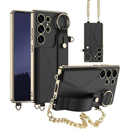 Huse pentru Samsung Galaxy S25 Ultra, GKK Leather, negru