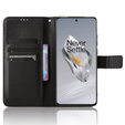 Cu clapetă pentru OnePlus 12 5G, Wallet Smart Magnet, negru