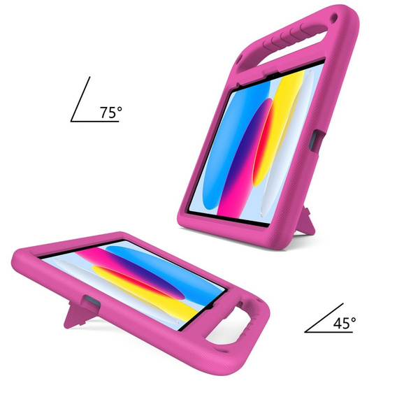 Husă pentru copii pentru iPad 11" 2025 A16 (11 gen.) / iPad 10.9" 2022 (10 gen.), cu mâner, roz