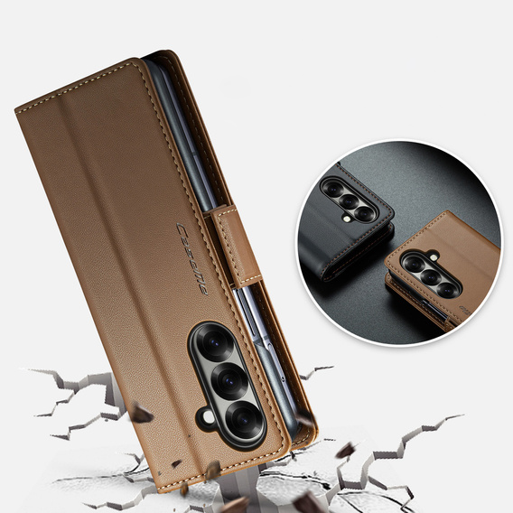 CASEME Litchi Wallet flip caz pentru Samsung Galaxy Z Fold7 5G