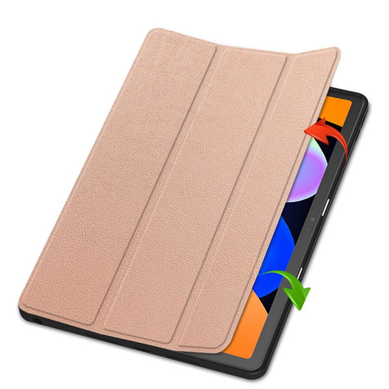 Husă pentru Lenovo Idea Tab 11" / Tab K11 11" (2 gen.), suport, Smartcase cu suport pentru stylus, auriu roz