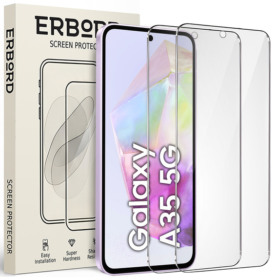 2x sticlă călită ERBORD 9H Hard Glass pe ecran pentru Samsung Galaxy A35 5G