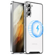 Carcasă de protecție pentru camera foto pentru Samsung Galaxy S21 FE 5G, CamShield MagSafe, transparent / argintiu