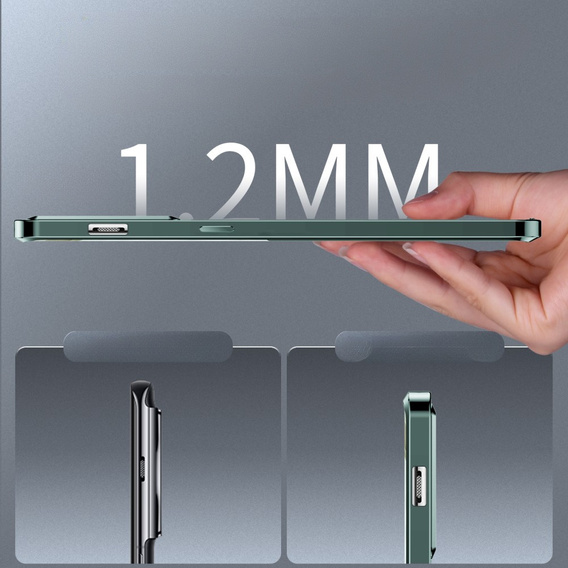 Carcasă de protecție pentru camera foto pentru OnePlus 12 5G, CamShield MagSafe, transparent / verde