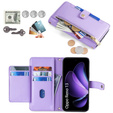 Cu clapetă pentru Oppo Reno 13, Wallet Zipper Pocket, violet