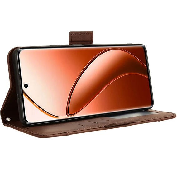 Cu clapetă pentru Realme 12 Pro 5G / 12 Pro+ 5G, Card Slot, maro