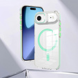 Husă pentru iPhone Air, pentru MagSafe, cu suport, transparentă cu inserții verzi