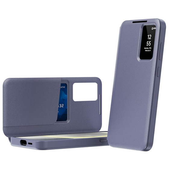 Husă cu clapetă pentru Samsung Galaxy S25 Edge, Smart View Wallet, violet