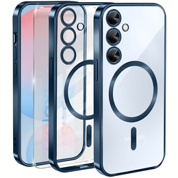 Husă pentru Samsung Galaxy S24 FE, Electro MagSafe, albastru + Sticlă pentru ecran