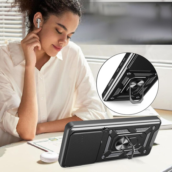 Husă blindată pentru Honor 400 Lite, CamShield Slide, negru