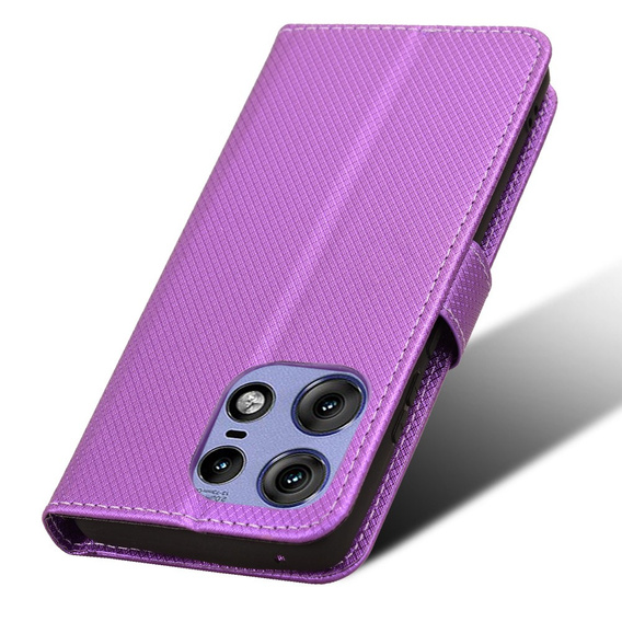 Cu clapetă pentru Motorola Edge 50 Pro, Wallet Smart Magnet, violet