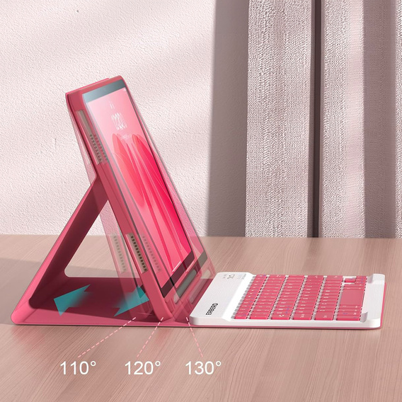 Carcasă + tastatură iPad 10.9 2022 10 Gen, Pen Slot, roz rose gold