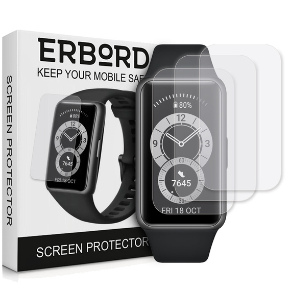 3x ERBORD Hydrogel Foil pentru Huawei Band 6