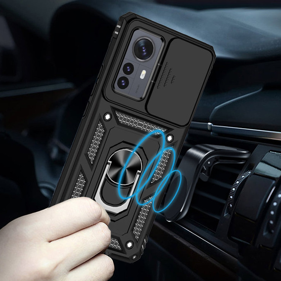 Husă blindată pentru Xiaomi 12 / 12X, CamShield Slide, albastru