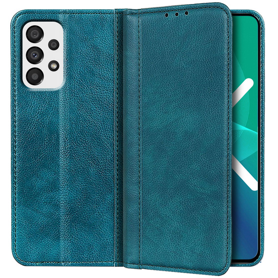 Husa cu clapetă pentru Samsung Galaxy A33 5G, Split Leather, albastru