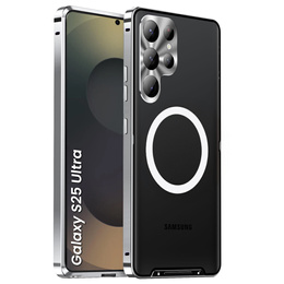 Carcasă de protecție pentru camera foto pentru Samsung Galaxy S25 Ultra, CamShield MagSafe, de argint