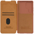NILLKIN flip case NILLKIN pentru Samsung Galaxy S25 Ultra, CamShield Qin Pro, piele, maro