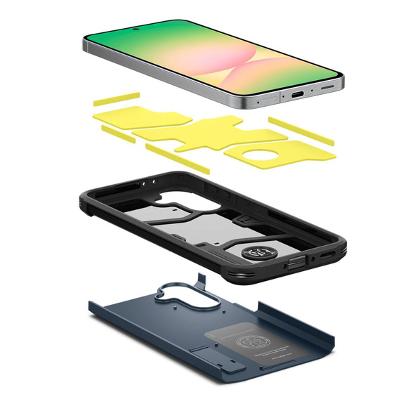 Carcasa Spigen pentru Samsung Galaxy A56 5G, Tough Armor Mag MagSafe, albastru închis + 9H Tempered Glass