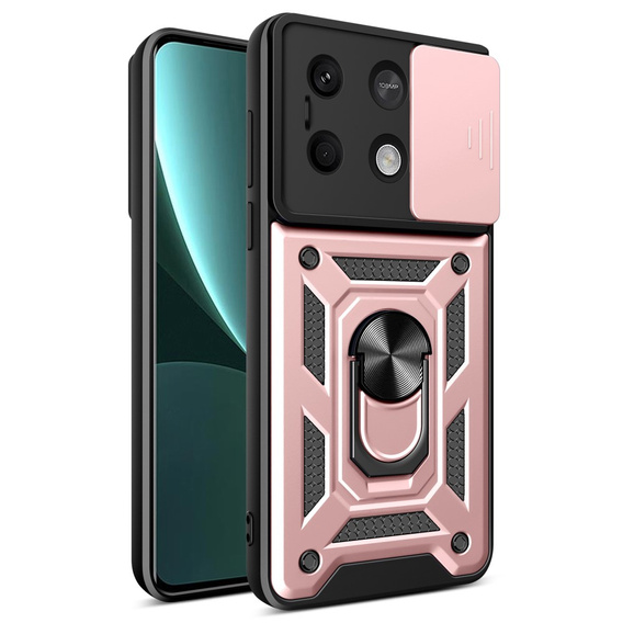 Husă blindată pentru Xiaomi Redmi Note 13 5G, CamShield Slide, roz
