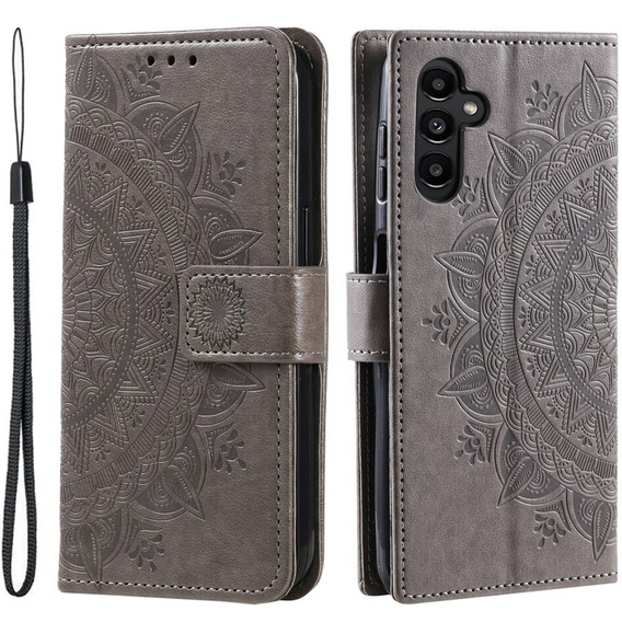 Cu clapetă pentru Samsung Galaxy S23 FE, Mandala, gri