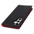 Cu clapetă pentru Samsung Galaxy A25 5G, Litchi Skin Grain, negru