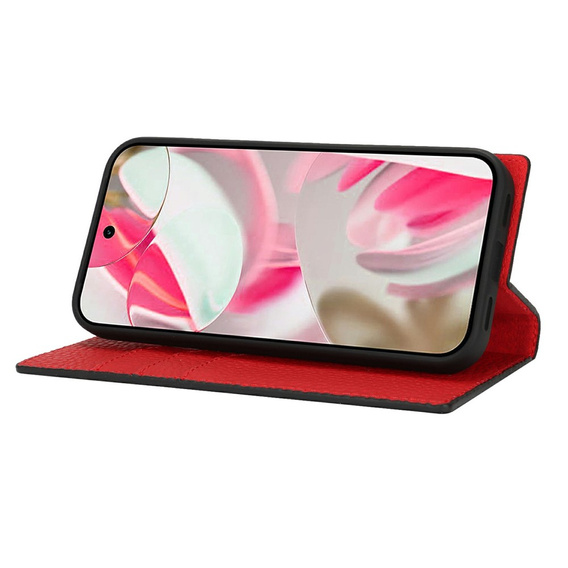 Husă cu clapetă pentru Google Pixel 10 / 10 Pro, piele Litchi Grain, negru