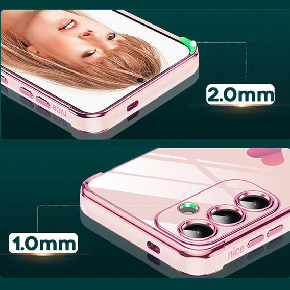 Huse pentru Samsung Galaxy S25 FE, Electro heart, roz rose gold