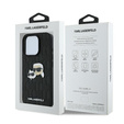 Husă rigidă Karl Lagerfeld Monogram Karl & Choupette Head Pin pentru iPhone 16 Pro