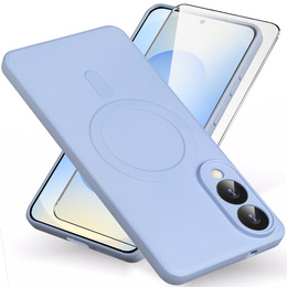 Carcasa pentru Samsung Galaxy S25 Edge, Silicone Lite, violet + sticlă 9H