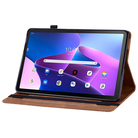 Husa pentru Lenovo Tab M10 10.1 Gen 3, Wallet Pen Slot, maro