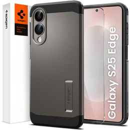 Carcasa Spigen pentru Samsung Galaxy A36 5G, Tough Armor Mag MagSafe, negru + 9H Tempered Glass