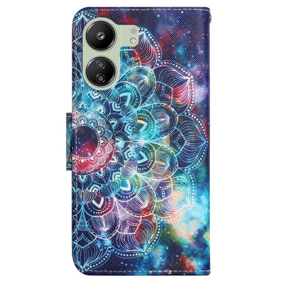 Cu clapetă pentru Xiaomi Redmi 13C / Poco C65, Wallet, Starry Mandala, albastru