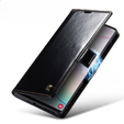 Carcasă flip CASEME pentru Samsung Galaxy Note 10 Plus, Waxy Textured, negru