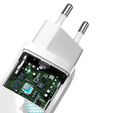 Baseus GaN2 Lite 65 W USB-C + USB-A încărcător de rețea, alb (UE)