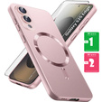 Carcasă pentru Samsung Galaxy S25 Edge, ColorMag, pentru MagSafe, roz + sticlă călită 9H