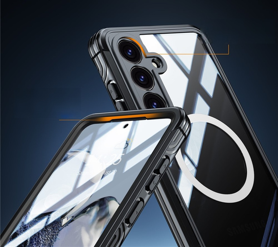 Husă pentru Samsung Galaxy S25 FE, Shockproof, cu sticlă, pentru MagSafe, negru