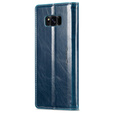 Carcasă flip CASEME pentru Samsung Galaxy S8, Waxy Textured, albastru