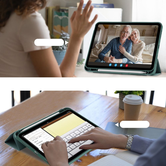 Carcasă pentru iPad 10.9 2022 10 Gen, Smart Pencil, cu suport pentru stylus, verde