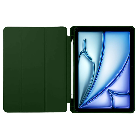 Husă pentru iPad Air 13" 2025/2024 (7/6 gen.), Smartcase cu spațiu pentru stylus, verde închis