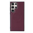 Husă cu clapetă pentru Samsung Galaxy S23 Ultra, portofel, pentru MagSafe, maroon