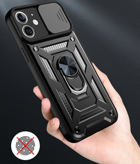 Husă blindată pentru iPhone 12, CamShield Slide, negru